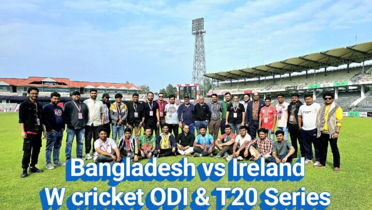 Irfan Amin in Bangladesh vs. Ireland cricket TV production team