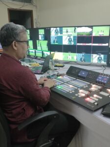 Irfan Amin in New Zealand cricket team series broadcast control room.